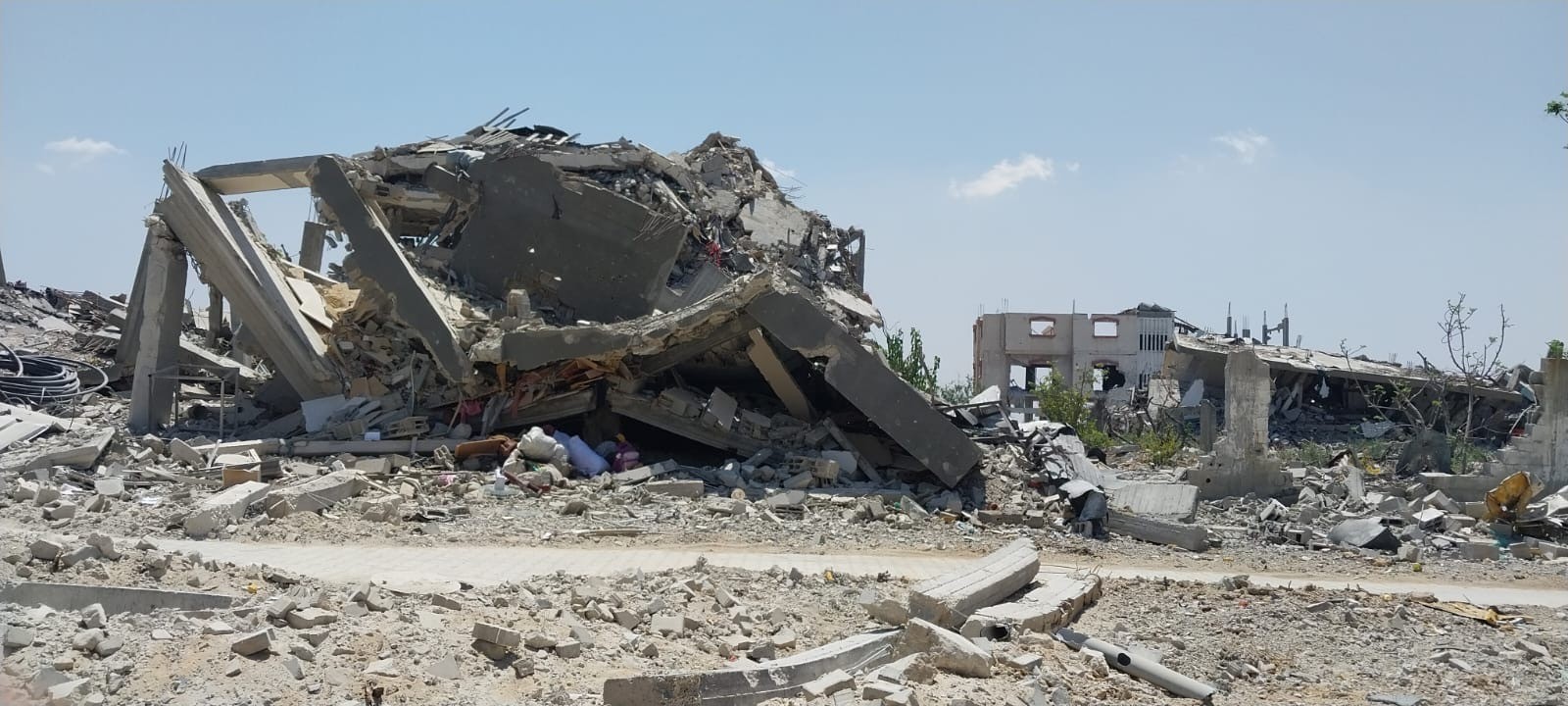 Destroyed buildings and rubble in Gaza